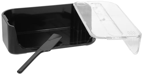 BAZEITFLOW Mantequillera con Tapa Hermética de Plástico Negro y Tapa Transparente Recipiente Reutilizable para y Dispensador para Nevera Caja de Almacenamiento Doméstica