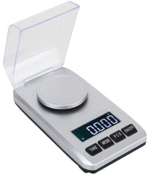 digitale Bilancia for gioielli con paravento - Precisione 0,001 g, capacità 50 g, strumento di pesatura digitale compatto ad alta precisione(Silver50g/0.001g)