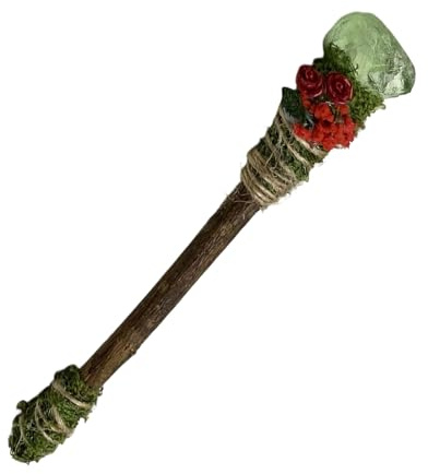Bacchetta da divinazione, bianco mistico, 16 cm, bacchetta Ma-gic in cristallo fatto a mano, bacchetta ma-gic con pietre preziose bianche, decorazione spirituale per cosplay, esposizione di
