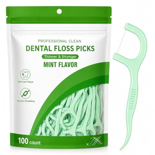 Floss Sticks Dental 100 pcs | Triple Clean Dental Floss Picks | Mint Flossers for Teeth | Interdental Floss Picks | Dental Tooth Pick | Dental Floss Harps