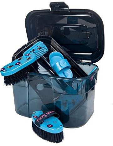HKM SPORTS EQUIPMENT Putzset -Funny Horses-, blau, St