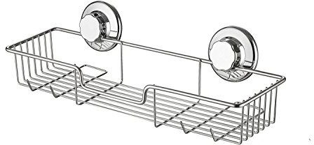 SANNO Suction Cups Suction Shower Caddy Shower Organiser Bath Shelf Storage Organizer No Damage Suction Cup, Rustproof Multi-functional Combo Basket - Rustproof Stainless Steel