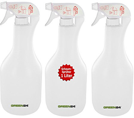GREEN24 3 x Schaum-Sprüher 1 Ltr. für Sprühschaum oder feinen Sprühnebel - Für Haus & Garten Handsprüher Pumpsprüher Zerstäuber