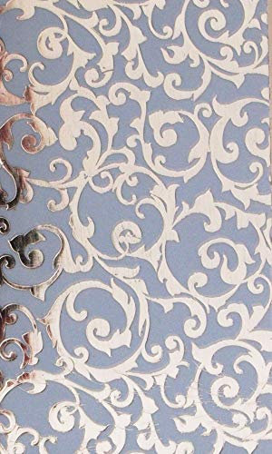 Wachsverzierfolien mit Ranken Anzahl 1 Stück, Größe 155 x 90 mm, Farbe hellblau/silber