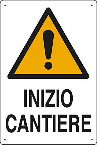 PIXLEMON Cartello polionda cm 80x60 Inizio Cantiere