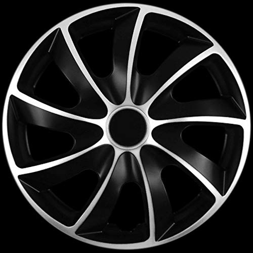 TEILE-24.EU Malinowski Radkappen 16 Zoll Silber-SCHWARZ Premium Line, 4 Stück, Q16S Neu