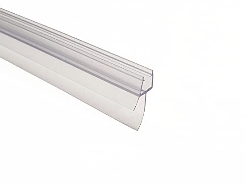 KRISTHAL Dusch-Türdichtung mit Dichtlippe unten (12, 17 oder 23 mm), inkl. Wasserabweislippe 10 mm, Länge 200 cm, für 8 mm Glas Dichtung 009A2 (23 mm)