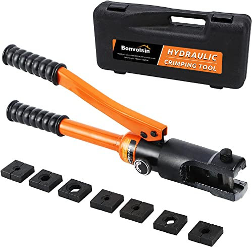 Bonvoisin Pinza Piegatrice Idraulica 8T con 9 dies da 4-70 m㎡Impugnatura Isolata Corpo in Acciaio Ideale per Terminali in Rame/Alluminio (YQK-120)