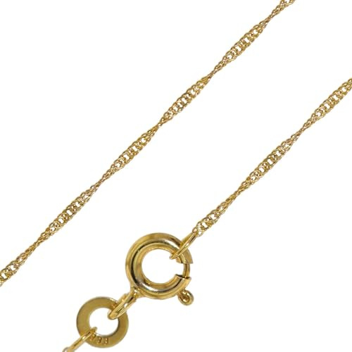 trendor Feine Singapur-Kette 333 Gold (8 Karat) 1,0 mm breit 72450 | elegante goldene Halskette, wunderschöne Geschenkidee, Kette aus Echtgold