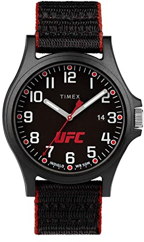 Timex UFC Apex Herrenuhr 40 mm – schwarzes Armband, schwarzes Zifferblatt, schwarzes Gehäuse