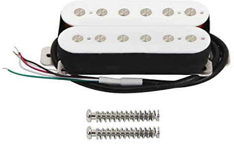 FLEOR E-Gitarren-Humbucker-Tonabnehmer 12 feste Pole-Pieces Neck 50mm Pickups 7-8K Keramik-Tonabnehmer Weiß