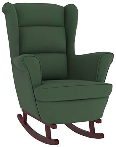 Makastle Schaukelstuhl Samt Schaukelsessel Moderner Schwingstuhl Sessel Stuhl Wohnzimmersessel Relaxsessel Schwingsessel Polster Relaxstuhl 78 x 93 x 97 cm Dunkelgrün