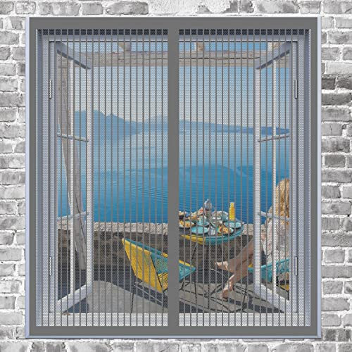 Insektenschutztür Fliegenschutz 60 x 130 cm Insektenschutz Fenster In Verschiedenen Größen Auswählbar Magnet Fliegengitter Für Alle Universalfenster, Grau