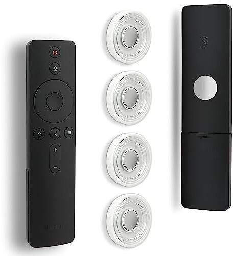 FIDWALL 4 Pack High Magnetic Remote Control Holder lochfreie Telefon-Lade-Organizer, Aufbewahrungsbehälter für Zuhause, Büro, Schule, Aufbewahrung (Perlweiß, 4 Stück)