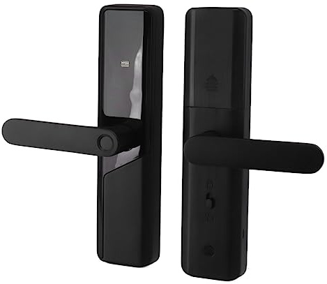 Serrure de Porte D'entrée sans clé, 7 Méthodes de Déverrouillage Smart Fingerprint Door Lock, App Control Digital Door Lock with Handle, for Office Home Room Apartments