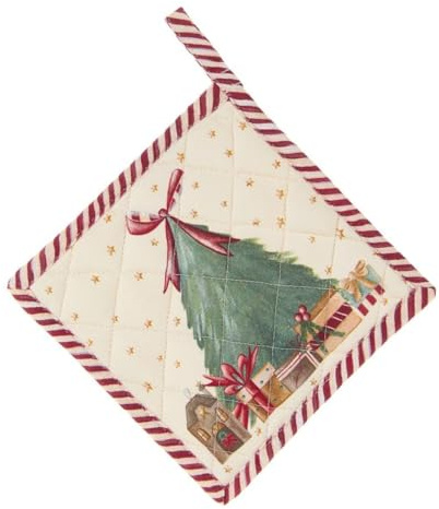 Nuvole di Stoffa Presina da cucina natale quadrata in stoffa con Schiaccianoci o Albero Christmas Carol 18x18 cm 2 varianti (1pz) ALBERO