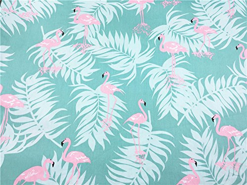 TAOSON 100% Cotton 300 Thread Count Envelope Style V Shaped/Tri/Boomerang Standard Pillow Case Cushion Cover Only Cover No Insert (Aqua Blue Flamingos)