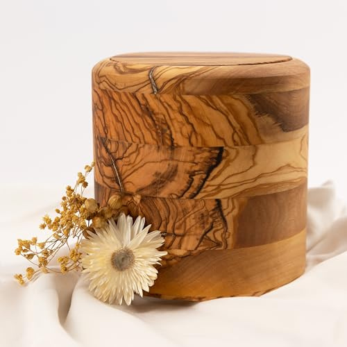 Animal Tree Holz Tierurne Olive Orbit, personalisierbare Tierurne mit Holzdeckel für Hunde und Katzen, Für Tiere mit einem Lebendgewicht von bis zu 10 kg