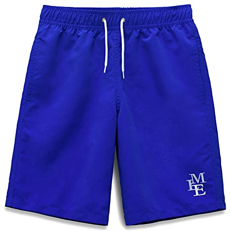 MEILONGER Badshorts pojkar snabbtorkande strandbaddräkt för barn med nätunderkläder ålder 6-7,8,10–12,14–16,18–20, Blå från, 14-16 ans
