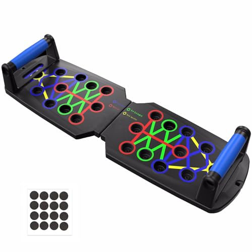 Wesoke Push Up Board 14 in 1 Multifunctional Liegestützständersystem für Männer, Frauen, tragbare Liegestützstange, Krafttraining für Männer im Fitnessstudio, Liegestützgriffe für den Boden