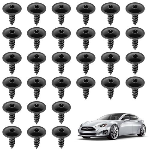 30 Pcs Screw Bolt Retainer Car Engine Cover Bolts Torx Screws Auto Car Body Fender Liner Clips Wheel Arch Inner Liner Splash Guard Screws Compatible with Volkswagon Audi Engine Cover Undertray