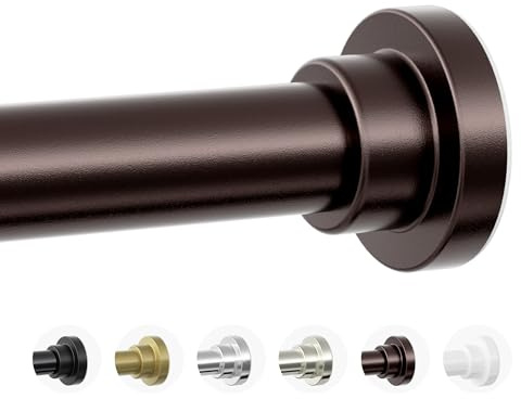 Mcrbeay Shower Curtain Rod, 1 Diameter Heavy Duty Tension Shower Rod, Non Slip Adjustable 28-74 inch No Drill Shower Curtain Rods Spring Tension For Bathroom, Shower Stall, No Rust, Bronze