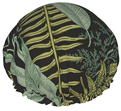 Duschhaube,Nahtloses Blumenmuster im Retro-Stil, doppelte wasserdichte Badehaube, elastische wiederverwendbare Duschhaube, Badehauben-Nachthaube