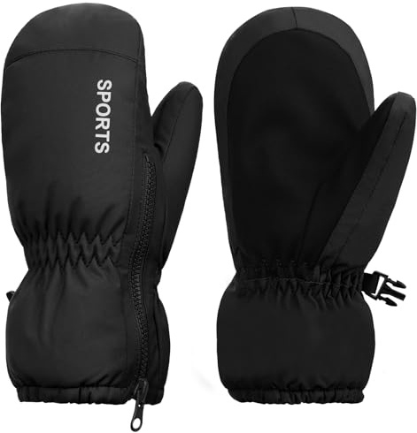 Fengzio Guanti Neve Bambino Unisex Muffole Impermeabili Guanti Termici Bambino e Bambina 2-7 anni ottimo per Slittino Snowboard Pattinaggio Ciclismo Corsa