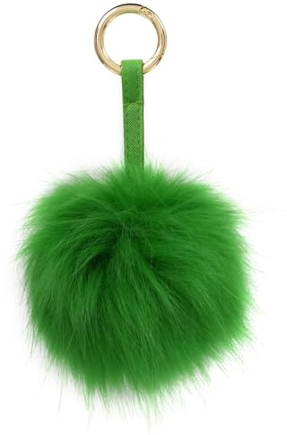 S.ROMZA Pom Pom Schlüsselanhänger Kunstfell flauschiger Schlüsselanhänger Plüsch-Schlüssel anhänger Pom-Pom-Taschen-Anhänger für Handtasche Anhänger.