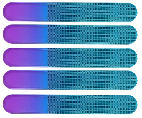 Glas-Nagelfeile, 5 Stück, Doppelseitige Physikalische Polier-Nagelfeilen und Puffer, Glasfeilen für Nägel, Glas-Nagelfeile mit Etuis, Professionelle Maniküre-Nagelpflege für