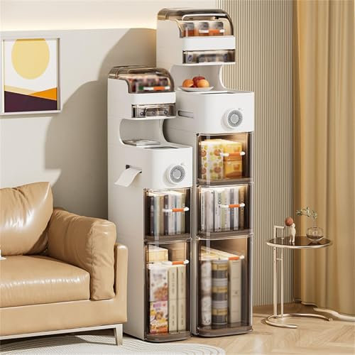 RVUEM W:22cm,H:76cm, Schmaler Badezimmer Aufbewahrungsschrank Multifunktionaler Handtuch Aufbewahrungsturm Schmaler Schubladenschrank Mit Toilettenpapierhalter FüR Badezimmer Flur Eingangsbereich