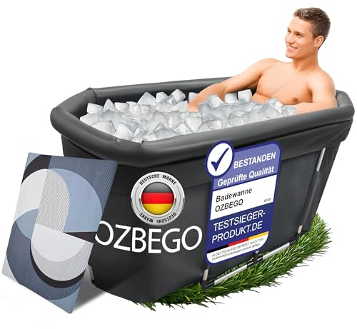 Eiswanne XL – Tauchbecken Eisbad Set mit Deckel, Tasche, Luftringabdeckung & Badewanne für Erwachsene – Ice Bath mit umfangreichem Zubehör, Eisbaden Tonne, Outdoor Eistonne, Mobile Badewanne