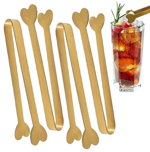 Eiszange - Edelstahl-Küchenzange | Küchenzangen aus Edelstahl, kreatives Herzdesign, glatte Verriegelungsküche mit Grabber für Fe
