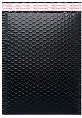 Schwarz Luftpolsterumschläge Versandtaschen, 50 Stück 18 cm x 13cm Mailer Gepolsterte Umschläge Bubble Lined Poly Mailer Selbstversiegelnde für die Verpackung Schwarz für Warensendung