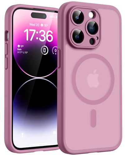 TOCOL for iPhone 14 Pro Max Case, Compatible with MagSafe, Lilac Purple | Full Camera Protection, Built-in Magnets, 15FT Military-Grade Shockproof Thin Slim Translucent Matte Phone Cover