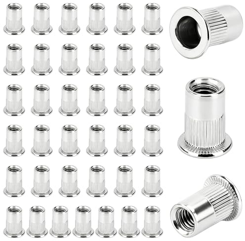 Tuercas Remachables M8 40 Piezas Acero Inoxidable 304 Cabeza Plana Inserto Roscado Rivnut Para Metal Plastico Taller
