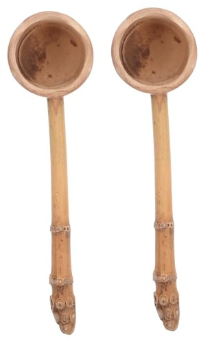 TOYANDONA 2 Pièces Louche à Eau en Bois avec Long Manche Louche Traditionnelle Polyvalente pour Cuisine Jardin Cérémonie Du Thé et Sauna Design Vintage Naturel Robuste et Léger