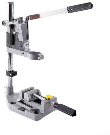 Soporte de prensa de taladro ajustable y estable con base de aleación de aluminio y columna para minimizar la vibración y la desviación, adecuado para taladros eléctricos para taladros manuales y