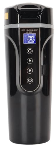 AKLOSIPY Bollitore Elettrico da Viaggio 500 Ml | Display Intelligente della Temperatura e compatibilità 12V/24V per il Riscaldamento di tè/caffè in Auto e in Viaggio