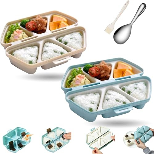 6-i-1 onigiri-form – multifunktionell triangelform för sushirisbollar, snabbt förberedd och lätt att rengöra/transportera/förvara, perfekt för familjematlagning och japansk sna (blandning)