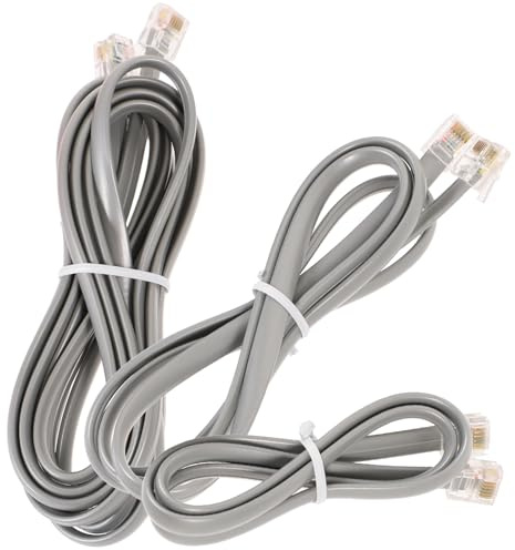 Alipis Cavi Telefonici per Telefoni Fissi 3 Pezzi 05m 1m 2m Connettore Rj12 6P6C Cavi Prolunga Telefonica Lunghi Argento Grigio Compatibili per Telefono Modem e Fax in Ufficio e