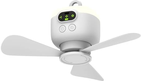 Tragbarer Deckenventilator mit Licht und Fernbedienung,Camping Ventilator | 8000mAh Akku Deckenventilator,4 Geschwindigkeitsstufen, Timer für Outdoor Zelt Terrasse Pavillon Veranda und Wohnmobil