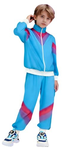 Party Fashion - Disfraz infantil chándal, chaqueta y pantalón, atuendo de los años 80, chándal para carnaval y fiestas