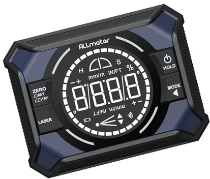 ALLmeter Laser Wasserwaage 3 in 1, digitale Wasserwaage mit Laser 0-90°/180°, digitaler Winkelmesser magnetisch, wiederaufladbar Type-C, Kreuzlinienlaser, für Holzarbeit & Montage
