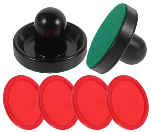 Juego de Empujadores y Discos Repuesto, para Mesa de Hockey de Aire | ABS y Fieltro, Fácil de Usar, para Mesa de Juego y Recambio de Piezas Perdidas