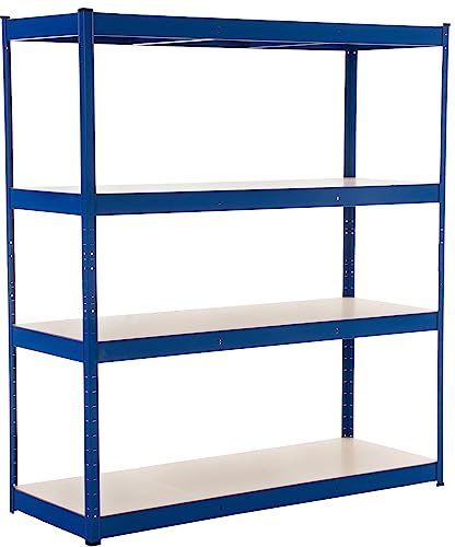 CLP Schwerlastregal 160X180X60 cm I Steckregal Aus Metall I Böden Bis 350 KG Belastbar, Farbe:blau