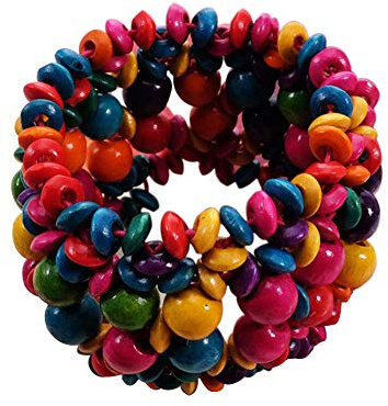Caiyao Multi-Colored Wooden Beads Stretch Bracelet Wide Chunky Bangle Bohemian Jewelry Wood Elastic Wristband for Women-colorful