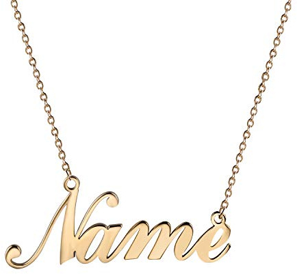 JewelryWe Schmuck Namenskette Damen Edelstahl Personalisierte Kette Halskette mit Namen Herz Schmetterling Infinity Buchstaben, Geschenk für Frauen, Freundin, Mutter, Schwester