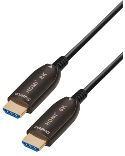 MaxTrack aktives HDMI® Glasfaser Kabel C507-15ML - HDMI 2.1, 8K@60Hz, 4K@120Hz, eARC, 3D, HDR, HDCP 2.2, YUV 4:4:4, bis zu 100m Reichweite