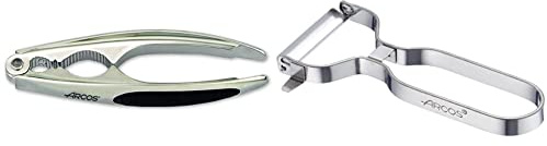 Arcos Accesorios, Cascanueces de Aleación de Zinc, Tamaño 160 mm, Color Plata & Gadgets Profesionales, Pelador de Frutas Pelador de Verdura, Acero Inoxidable Cromado, Color Plata, 110 mm